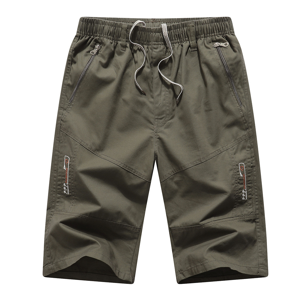 男士夏季迷彩中裤子薄款宽松大码休闲短裤工装七分裤潮流-阿里巴巴