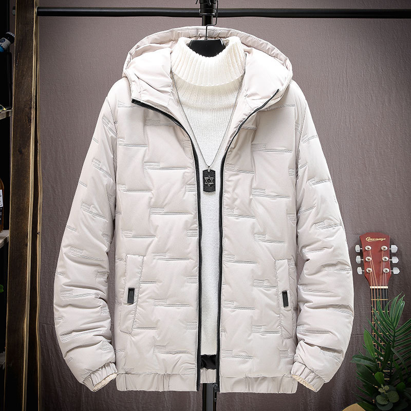 Winter Simple Hooded Cotton-Padded Coat Men's Korean-Style Loose Warm Cotton-Padded Coat Thickened Youth Fashion Fashion Brand Cotton-Padded Jacket Men