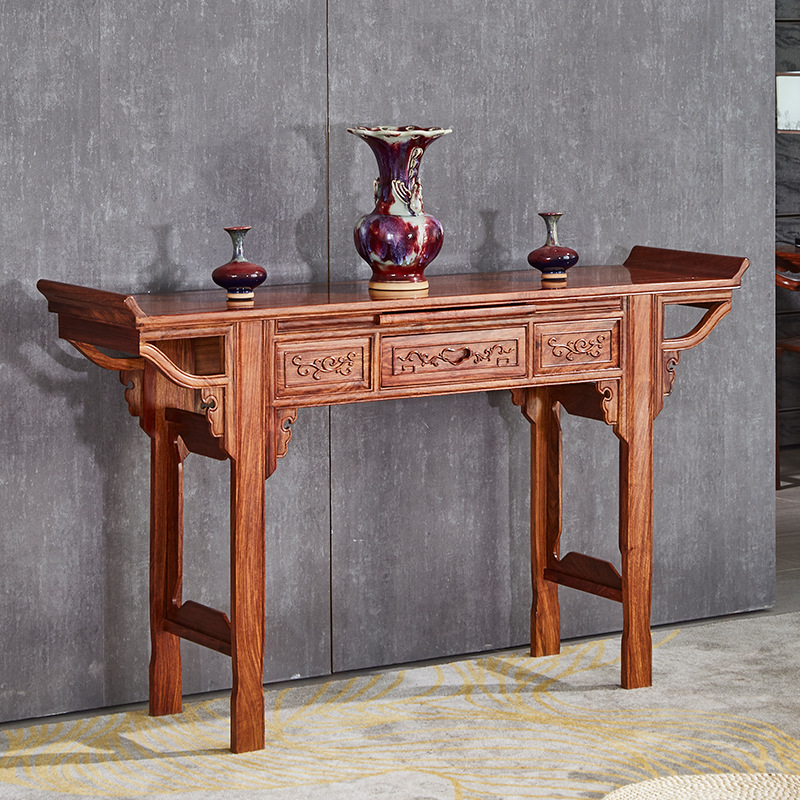 江门市新会厂家红木明清家具实木供桌花梨木桥台刺猬紫檀神台案桌