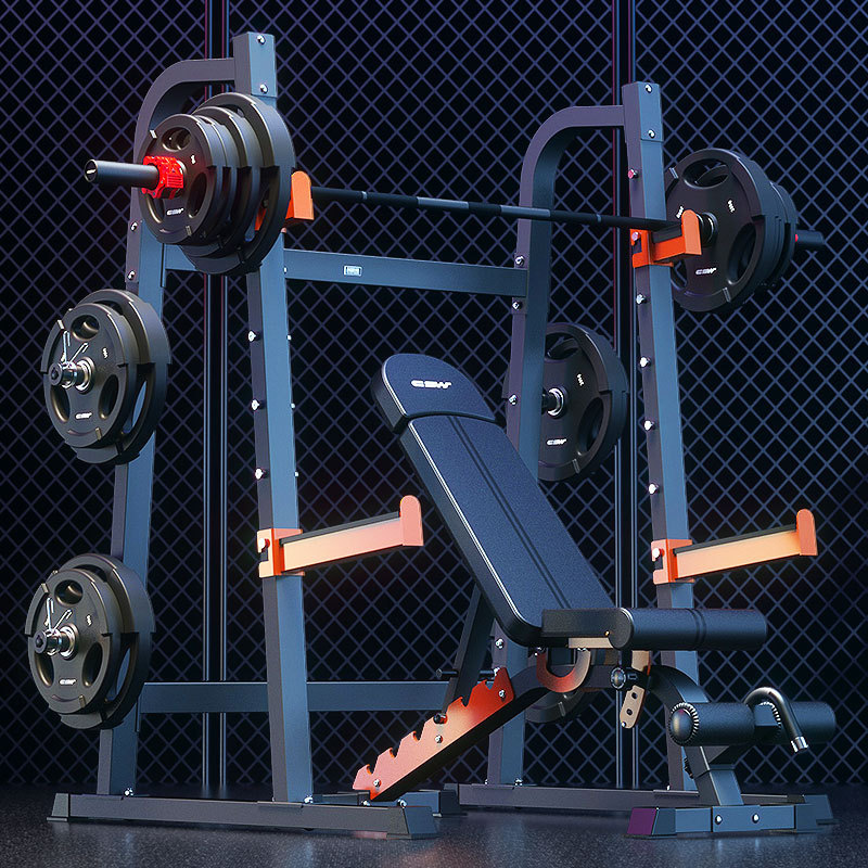创思维多功能举重床杠铃床卧推架深蹲架家用哑铃凳健身椅健身器材