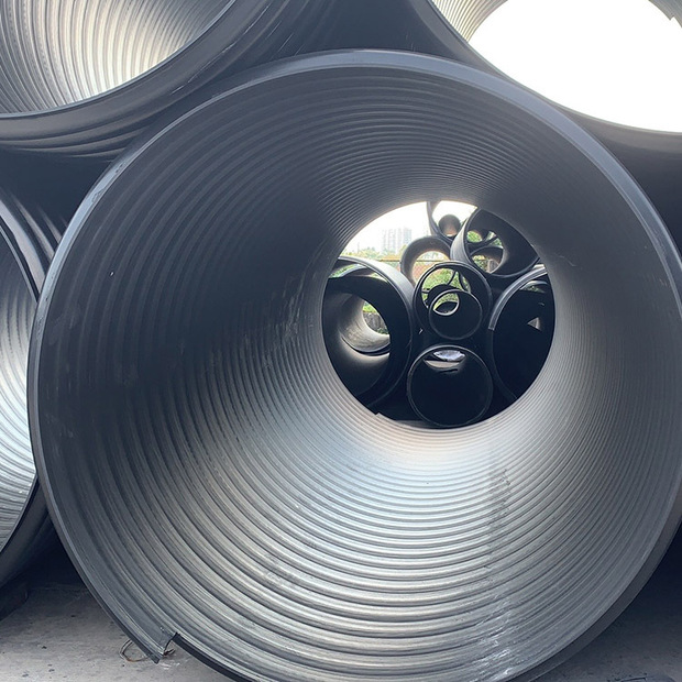 定制大口径排水排污管材聚乙烯缠绕结构壁管钢带增强pe螺旋波纹管