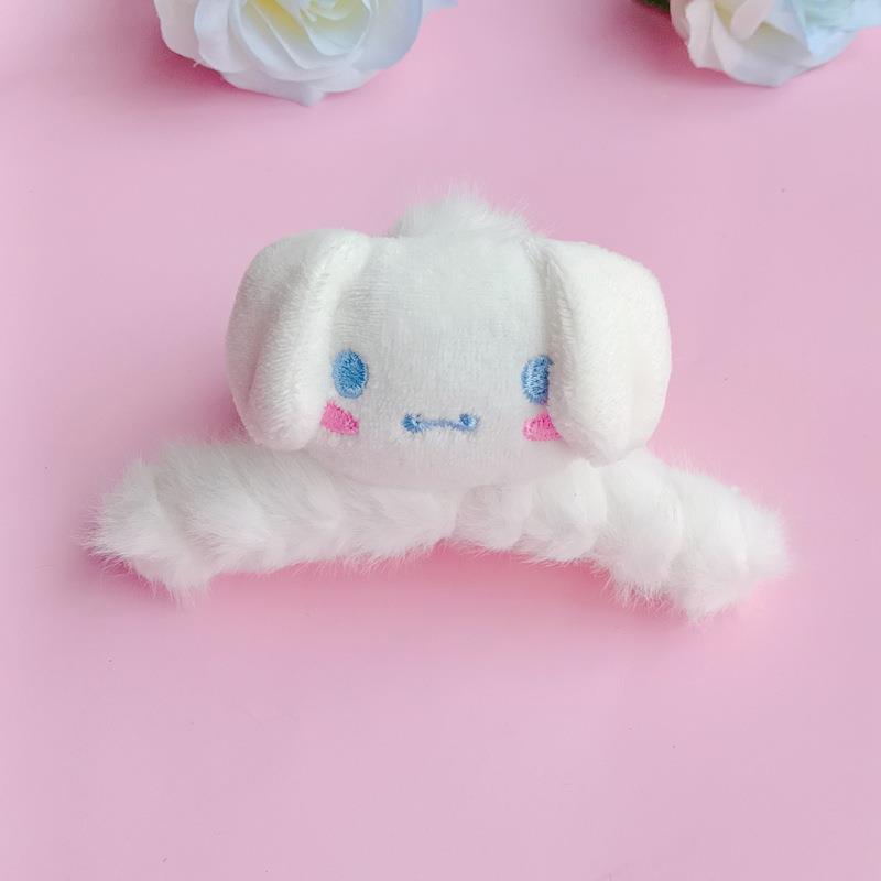 Plush Cartoon Doll Sanrio Hair Accessories Cinnamoroll Babycinnamoroll Grip Wholesale Back Head Clip Winter Plush Barrettes