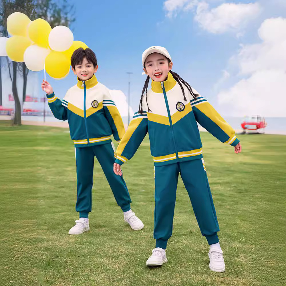 幼儿园园服小学生秋冬季四件套校服短袖运动会老帅班服学院风套装