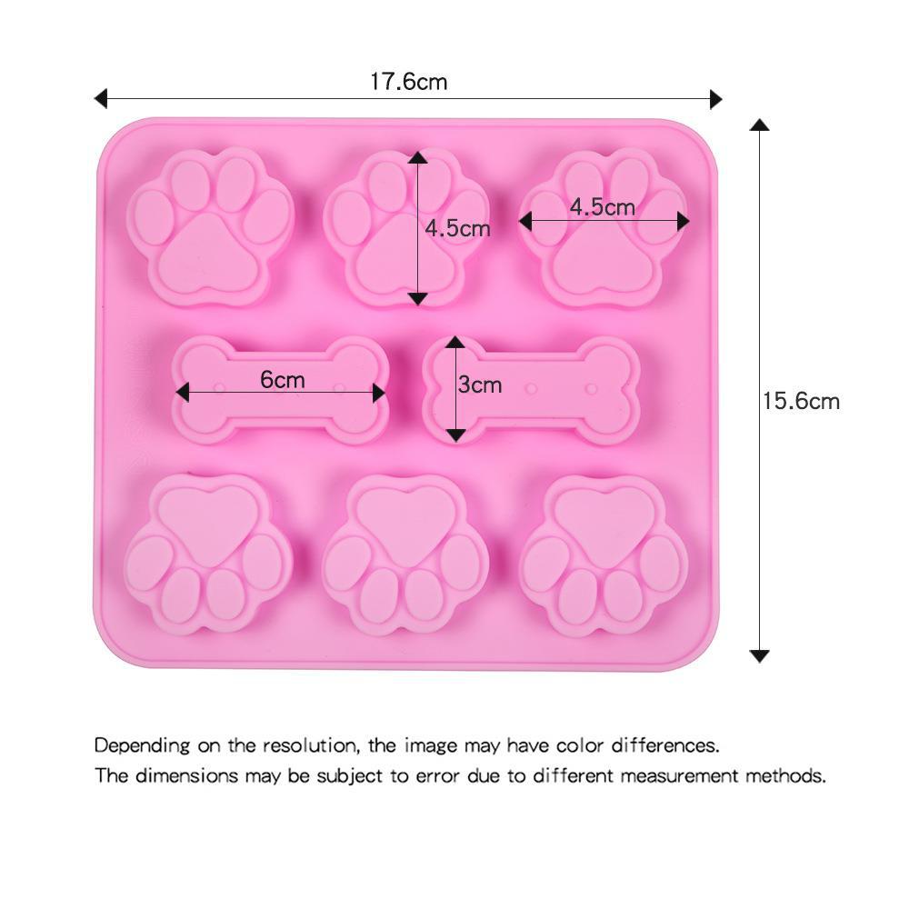 6-Piece Cat's Paw Bones 78 Chocolate Cookie Cutter Cake Mold Ice Cream Candy Silicone Mold