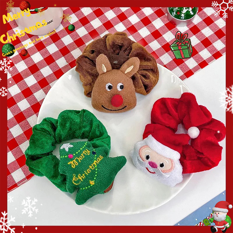 christmas hair rope hair ring wholesale children‘s cute adult style niche exquisite high-grade elastic large intestine hair ring