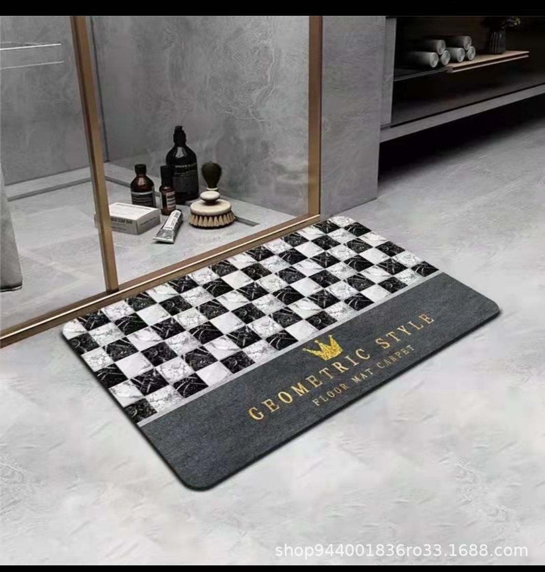 Soft Diatom Ooze Bathroom Absorbent Floor Mat Quick-Drying Household Toilet Bathroom Non-Slip Mat Doormat