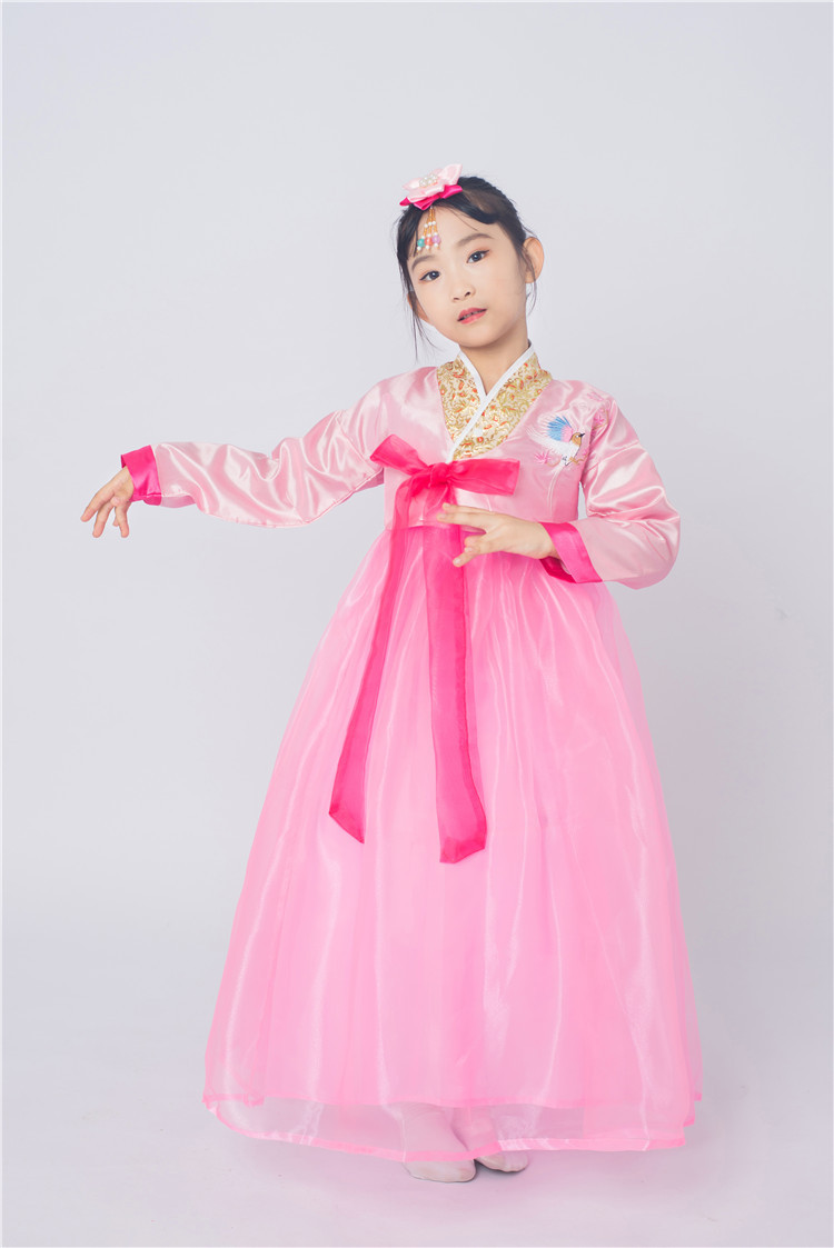 韩国儿童韩服礼服公主裙民族朝鲜族服装古装演出服女童舞台表演服