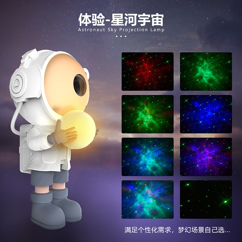 New Astronaut Projection Lamp Star Light Cross-Border Led Spaceman Decoration Creative Night Light Atmosphere Table Lamp