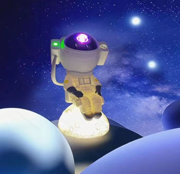 New Star Light Bluetooth Audio Moon Projection Bedside Ambience Light Birthday Gift Laser Astronaut Small Night Lamp