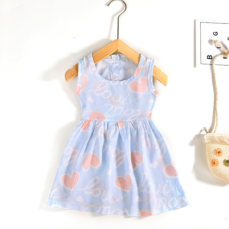 Children's Clothing Summer Children Shirt Girls' Cotton Silk Skirt Baby Dress Princess Dress Wholesale Vest Skirt Baby Clothes 22