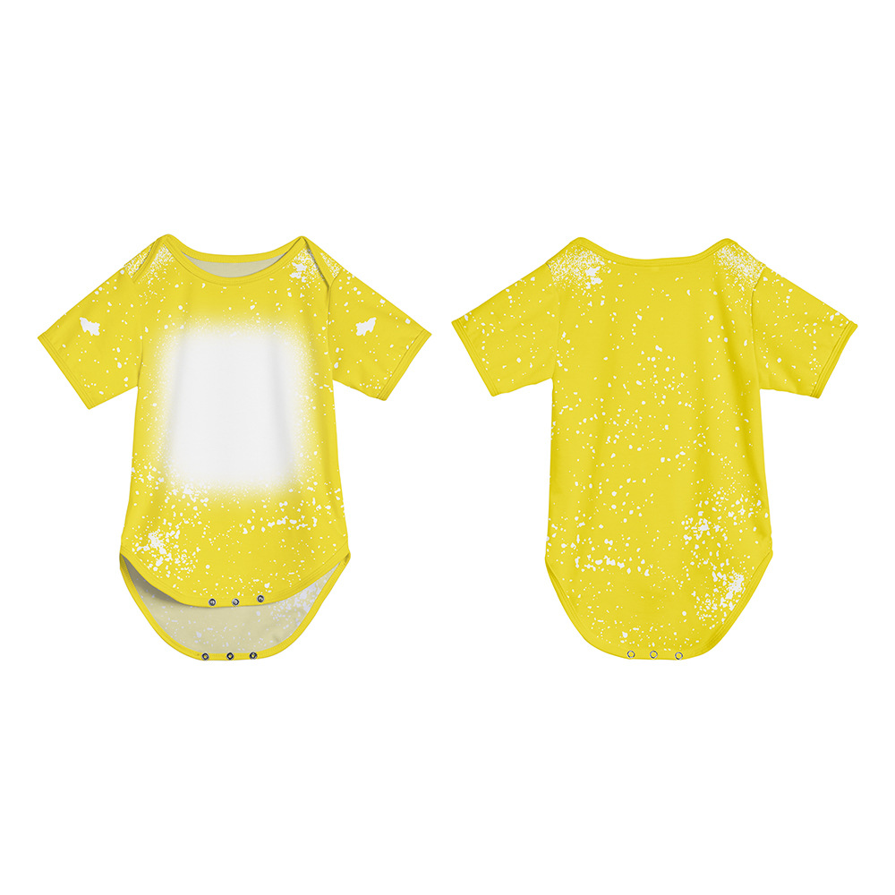 Sublimation Cool Short-Sleeved Jumpsuit Tie-Dyed Crawling Suit Imitation Cotton Pull Frame Baby Crawling Suit Baby Jumpsuits