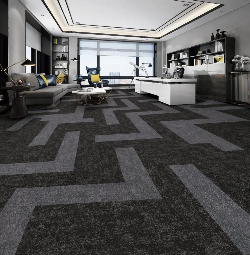 加厚会议室地毯 商用地毯全铺素色做旧尼龙长条拼接地毯办公室