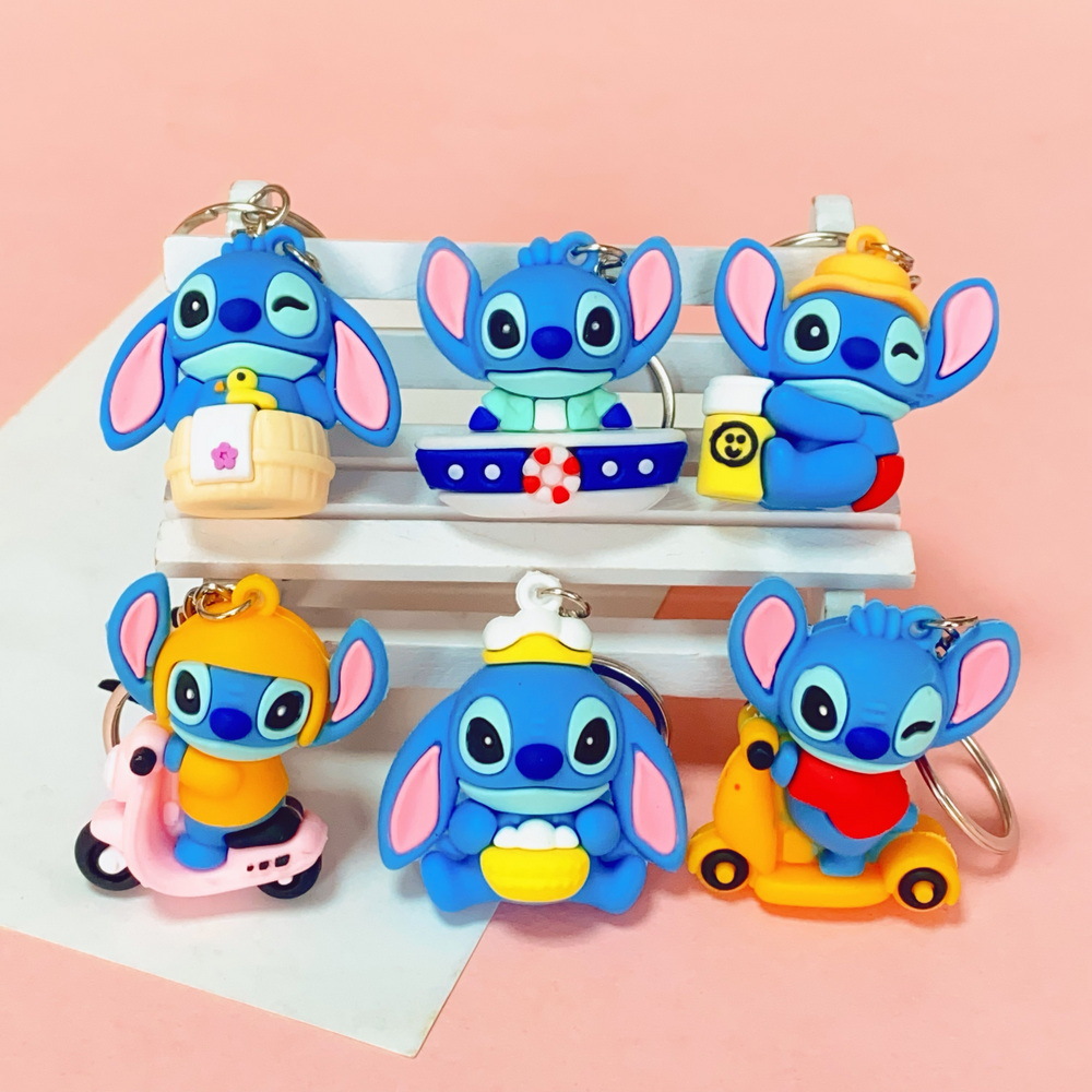 5422# Cartoon Stitch Series Doll Keychain Personality Bag Car Key Ring Ornaments Promotional Gifts