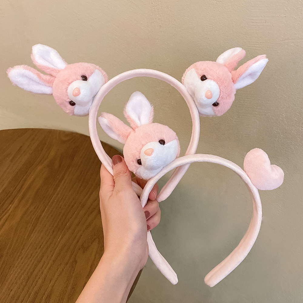 韩国新款粉色星黛露发箍女超仙卖萌小兔子爱心头箍宽边压发发卡