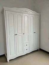 美式衣柜田园主卧室家用储物四门衣柜白色欧式式抽屉大衣橱
