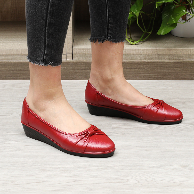 Wholesale Low-Top Universal PVC Solid Color Imitation Leather Shoes Autumn and Winter Daily round Toe Durable Fashion Slip-on Low-Cut Shoes