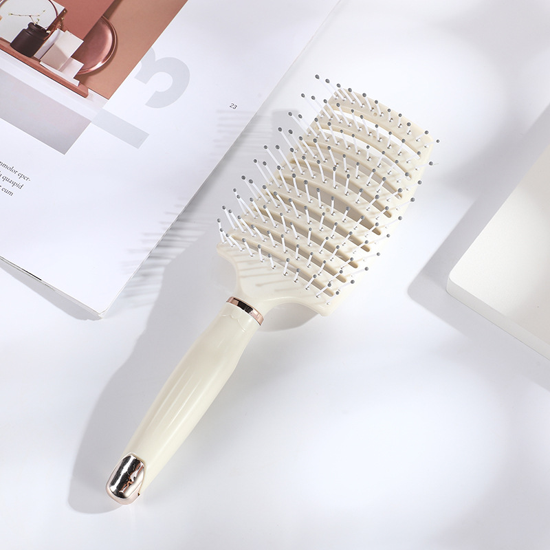 Fashion Simple Solid Color Rubber Hair Curling Comb Nerve Massage Shunfa Massage Cushion Care Anti-Knotted Comb in Stock