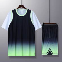 施健厂家2024新款假两件篮球服套装男比赛队服夏季速干情侣款运动