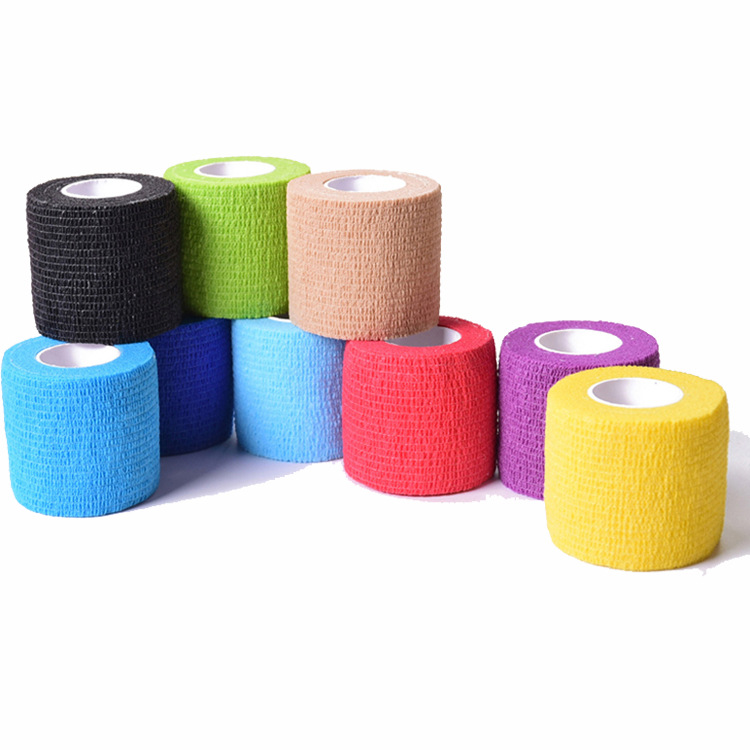 Colored Non-Woven Fabric Sports Wear-Resistant Easy-to-Tear Hand Writing Self-Adhesive Elastic Bandage Sports Protective Strap Tape Patch