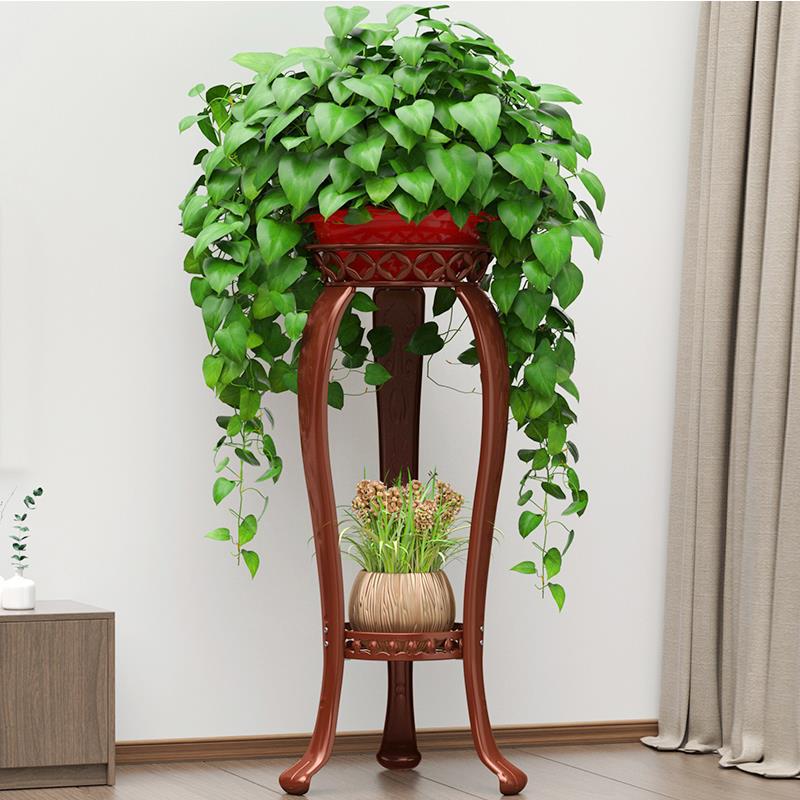 Flower Rack Indoor Living Room Balcony Iron Multi-Layer Storage Rack Household Floor-Type Thickened Chlorophytum Scindapsus Basin Frame