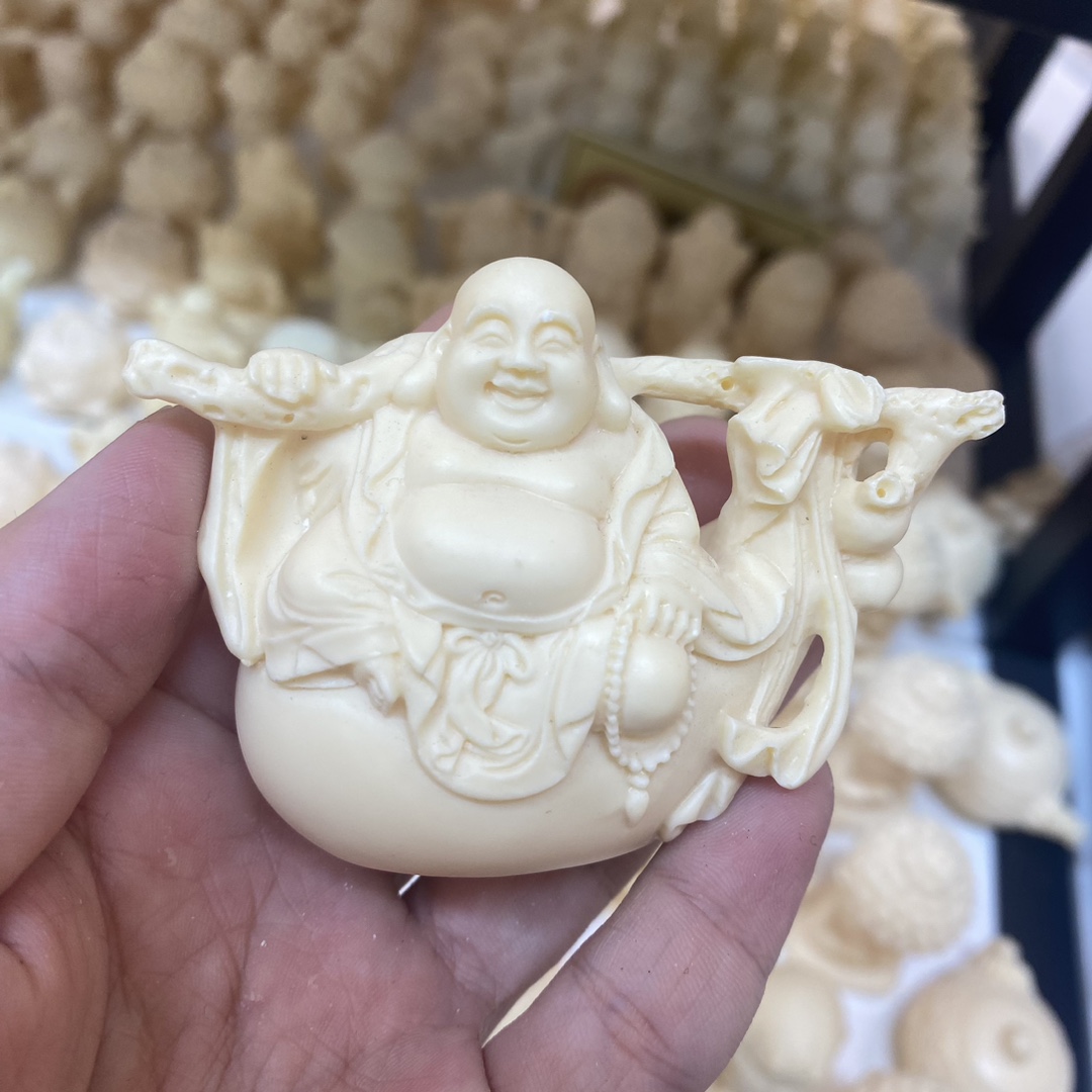 精品象牙果雕刻布袋弥勒佛工艺品家居摆件饰品大号家居饰品办公室