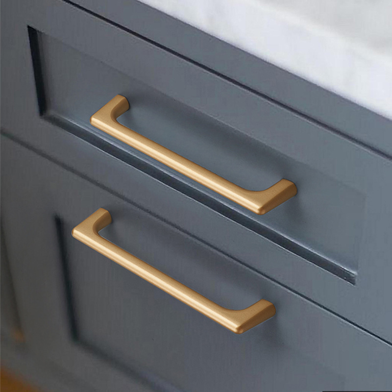 柜门金色拉手 欧式现代简约衣柜橱柜抽屉把手中式实木单孔小拉手