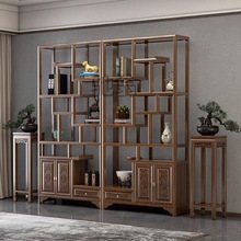pva博古架实木新中式多宝阁置物架家用客厅现代简约展示柜茶室茶
