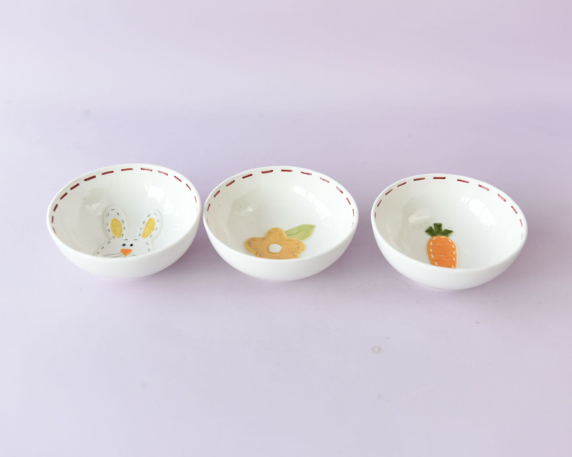 超可爱浮雕兔子小碗儿童餐具4.5蘸料碟子家居单个小容量饭碗菜碗