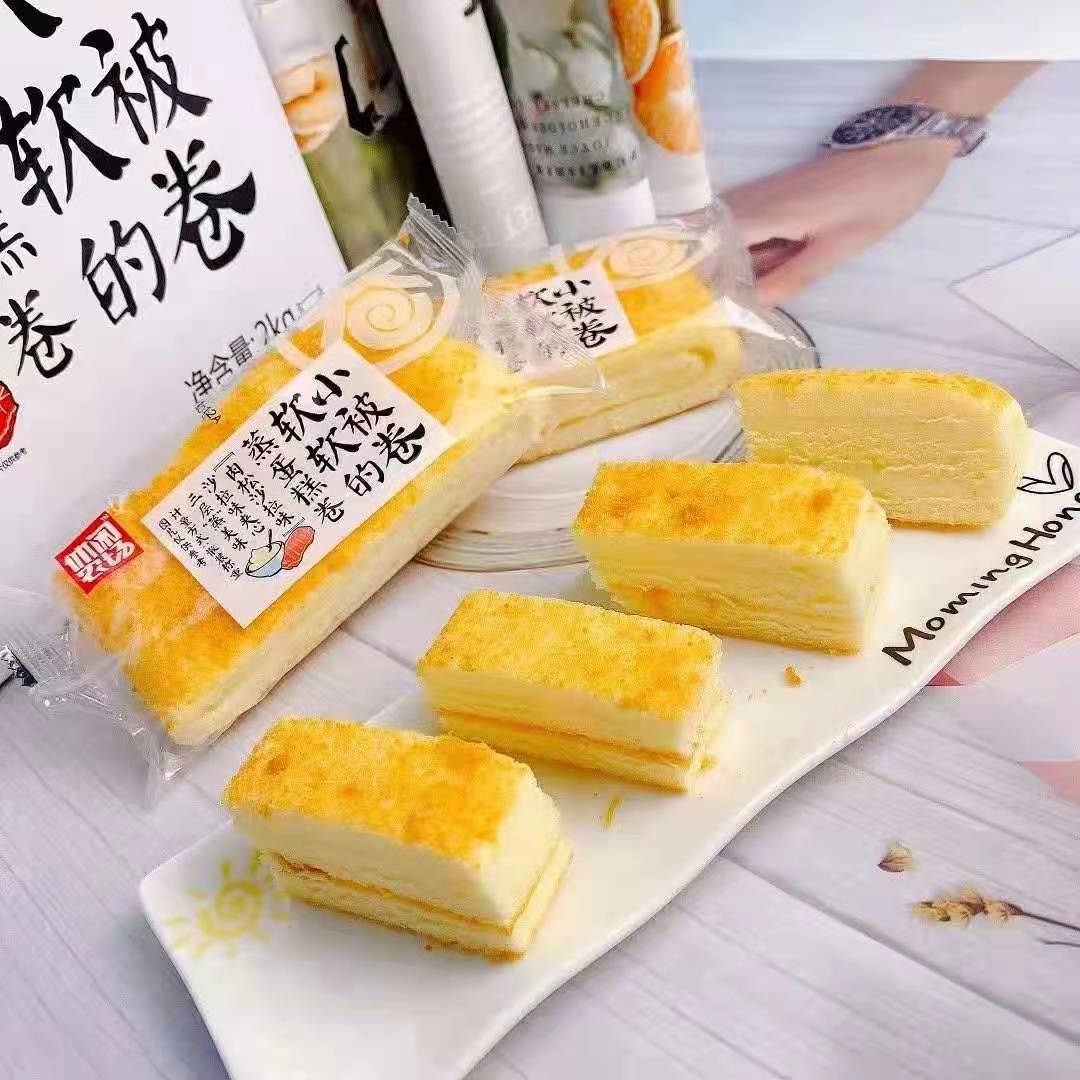 4月22号日期 休闲农场小被卷1箱4斤约27包 肉松沙拉味网红蛋糕
