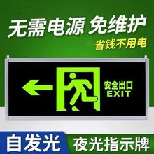 安全出口指示牌自发光免插电消防应急逃生疏散标志指示灯