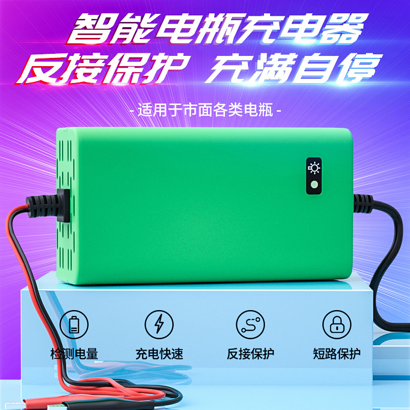 12v20a摩托车电瓶电动车充电器12v20ah30ah50ah蓄电池充电器