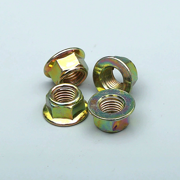 金属六角法兰面锁紧螺母 法兰压点锁紧螺母 自锁螺母 高强度碳钢