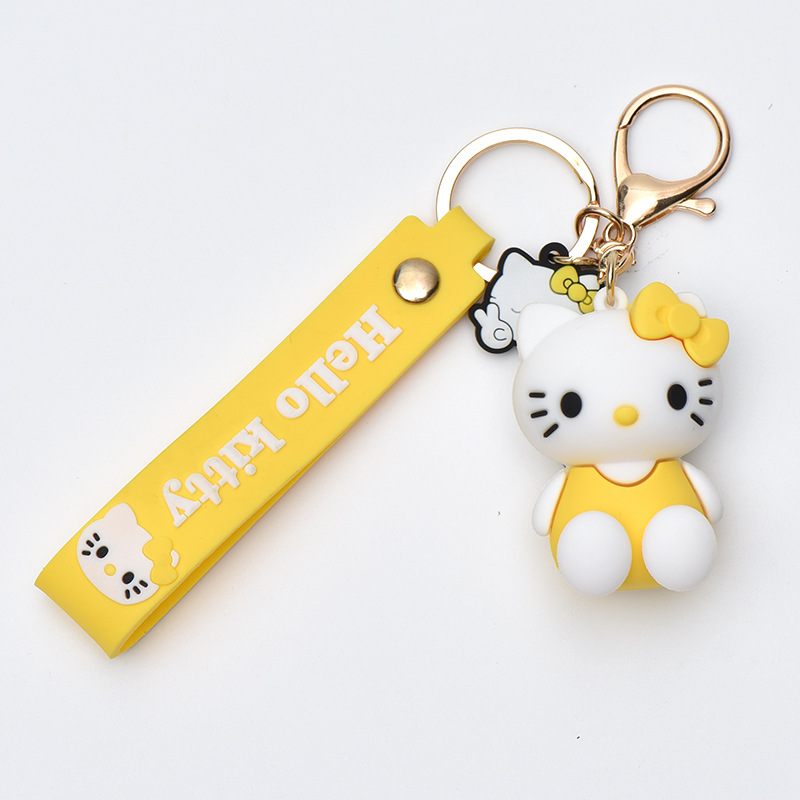 Cartoon Cat Keychain Pendant Doll Pvc Flexible Glue Lovely Bag Pendant Single Doll Car Key Ring Pendant