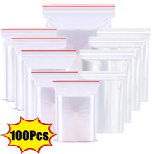 100Pcs Transparent Plastic Bags Reclosable Selaing Bag For跨