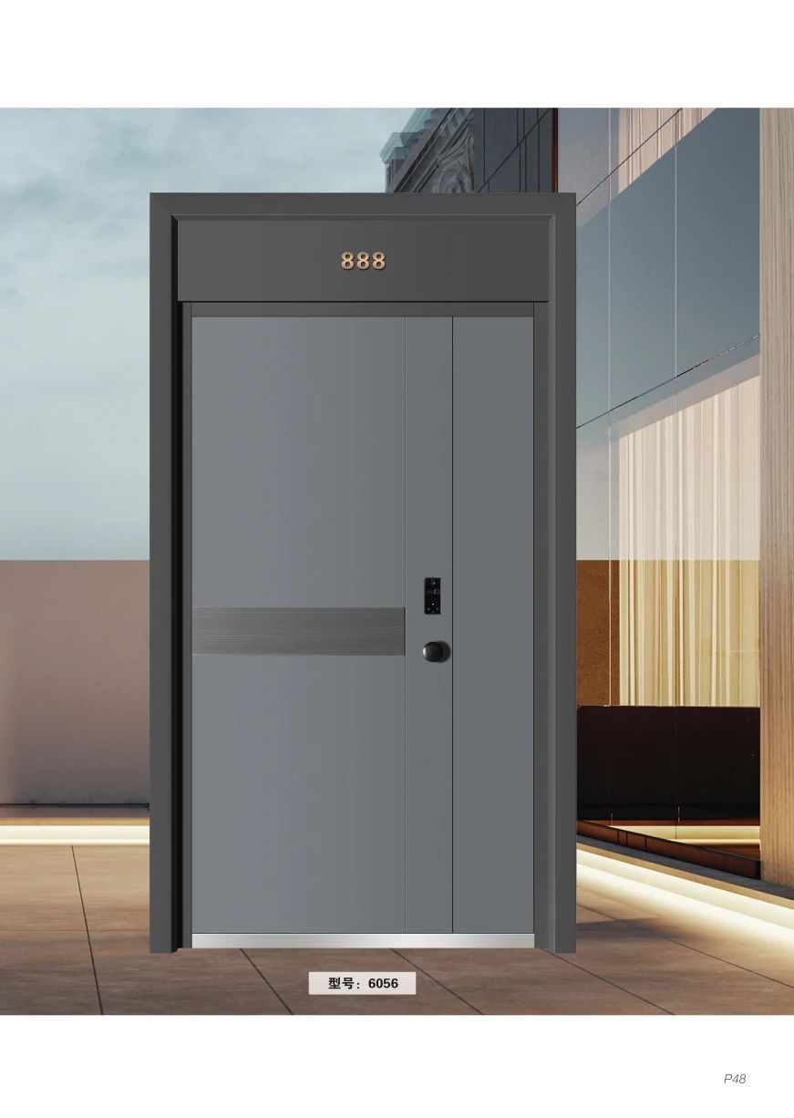 供应轻奢极简雕铝艺双开大门别墅入户防爆铸铝门进户子母装甲大门