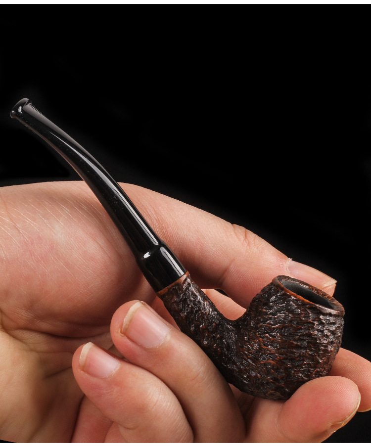 小号迷你口叼斗石楠木烟斗3mm烟道纸滤芯过滤便携式烟丝斗口袋斗