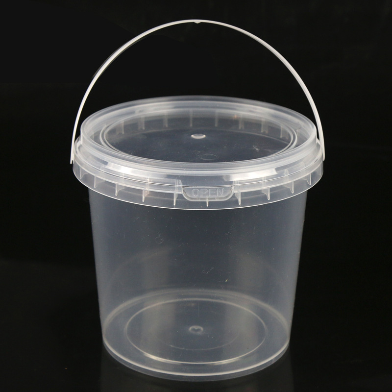 2升塑料桶透明收纳桶包装桶带盖pp 圆桶小桶 桶水桶化工桶