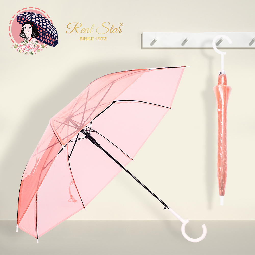 xingbao umbrella rst transparent umbrella japanese and korean transparent umbrella with color c- type handle 22-inch umbrella spot wholesale