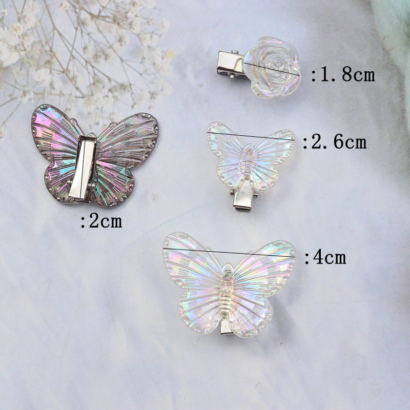 Cross-Border Colorful Butterfly Barrettes Super Fairy Dream Gradient Color Hairpin Vitality Sweet Girl Cute Bangs Clip Side Clip