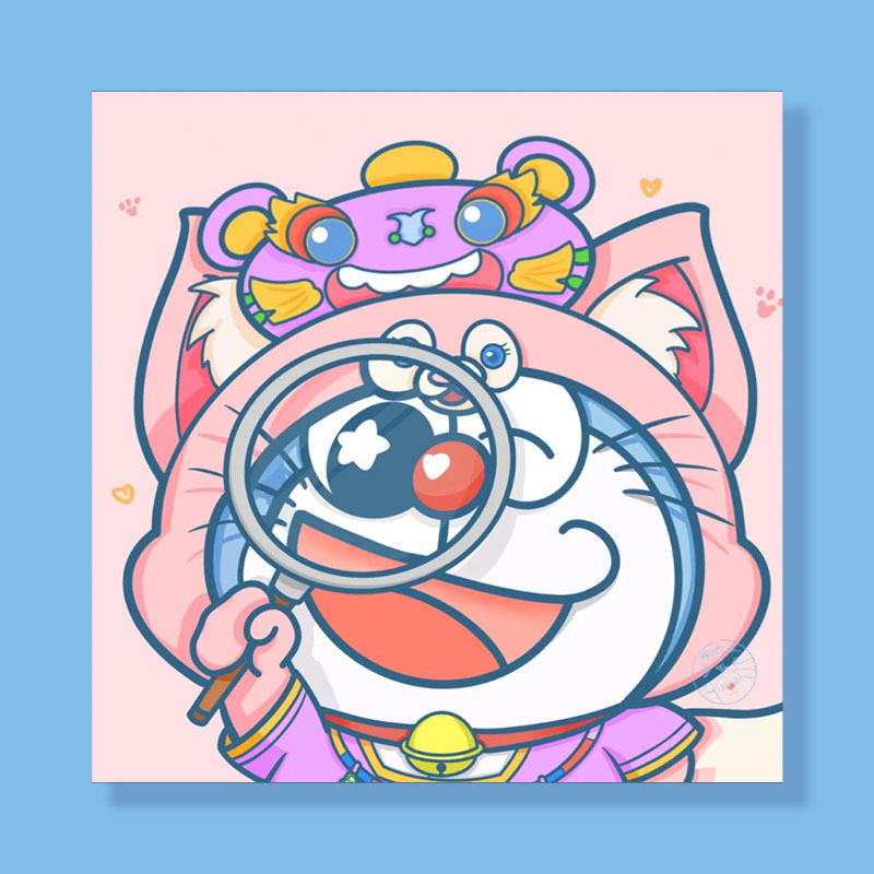 厂家直销  一件代发 数字油画diy手绘填色填充治愈哆啦a梦油彩画