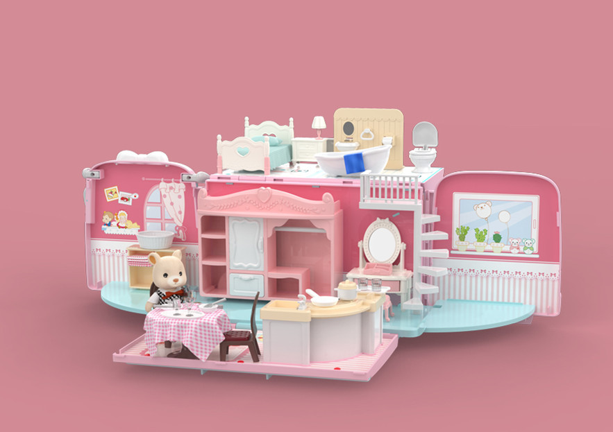 Koala Diary Bus Play House Simulation Storage Toy Set Girl's Birthday Gift Dollhouse Toy