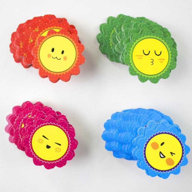 笑脸200张太阳花奖励积分卡小学生儿童奖励积分小卡片表情鼓励卡