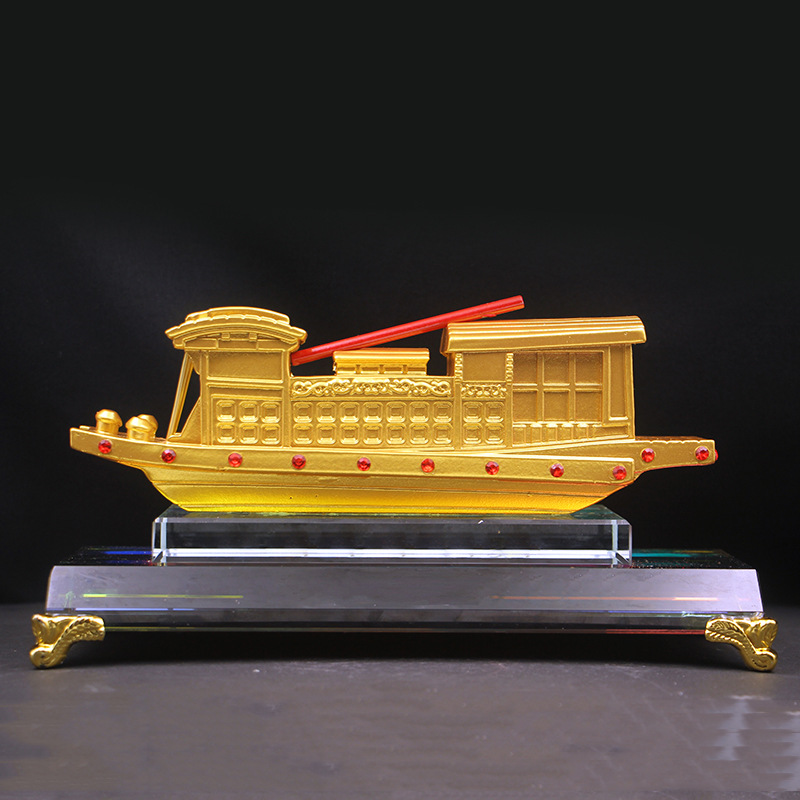 厂家直供 金属合金红船工艺品 南湖 红船 模型纪念品
