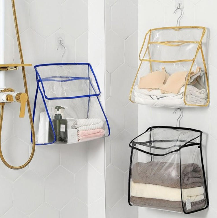 洗澡间放衣服神器洗澡衣物防水寝室宿舍收纳挂袋布墙上挂墙置物袋