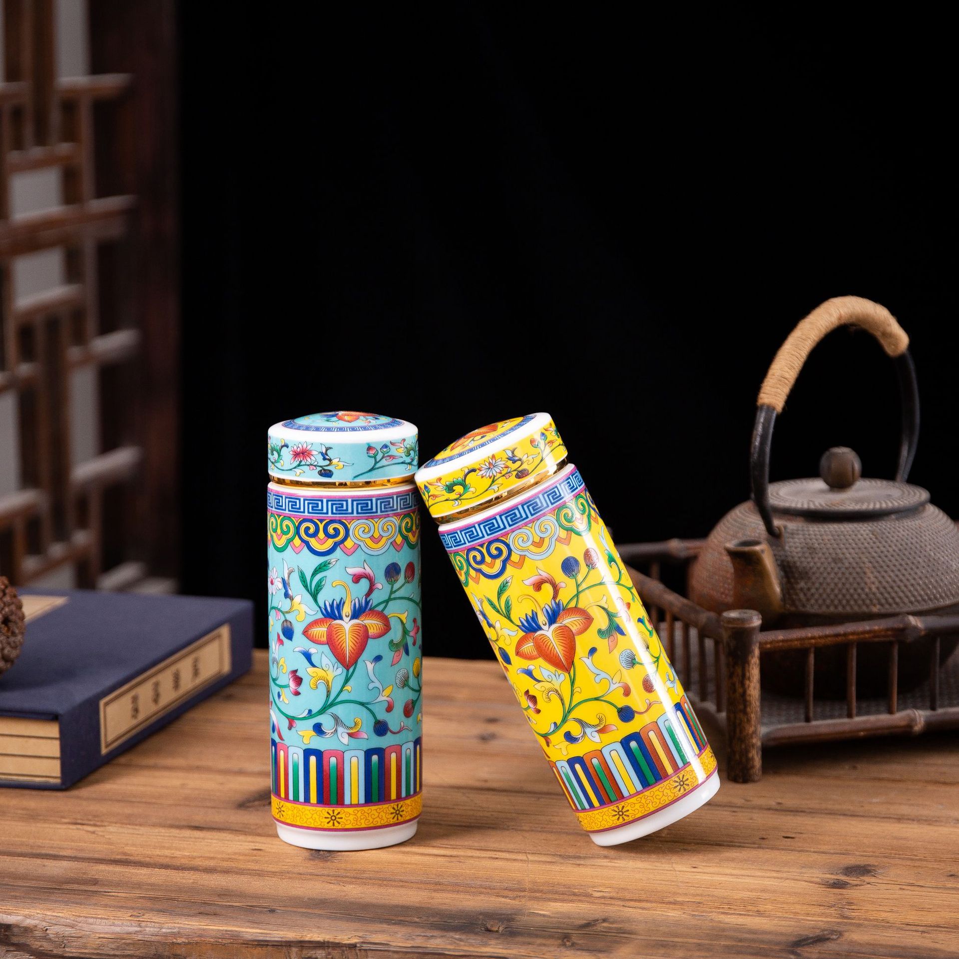 Jingdezhen Ceramic Palace Enamel Insulation Cup Large-Capacity Water Cup Tumbler New Creative Business Gift Cup