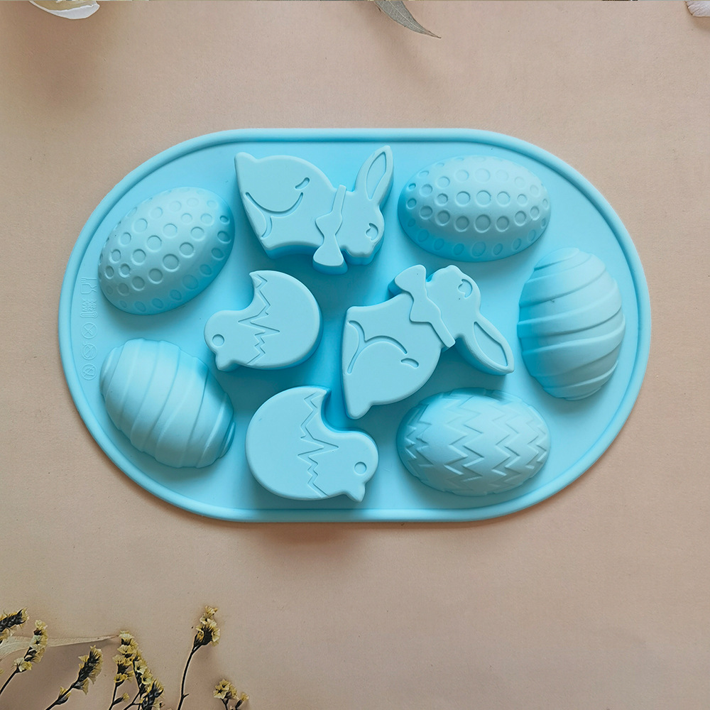 9-Piece Rabbit Rejuvenating Device Silicone Cake Mold Ice Cream Jelly Pudding Soap Mousse Cake Mold