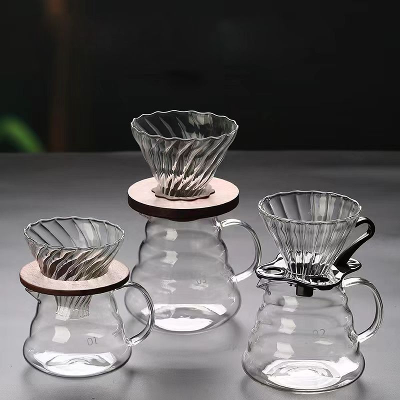 厂家批发耐热玻璃咖啡分享壶手冲咖啡壶套装摩卡云朵咖啡器具