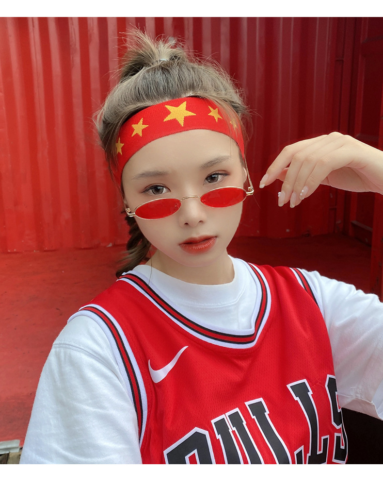 红色中国风运动发带学生加油励志中国必胜头带国庆表演头带批发