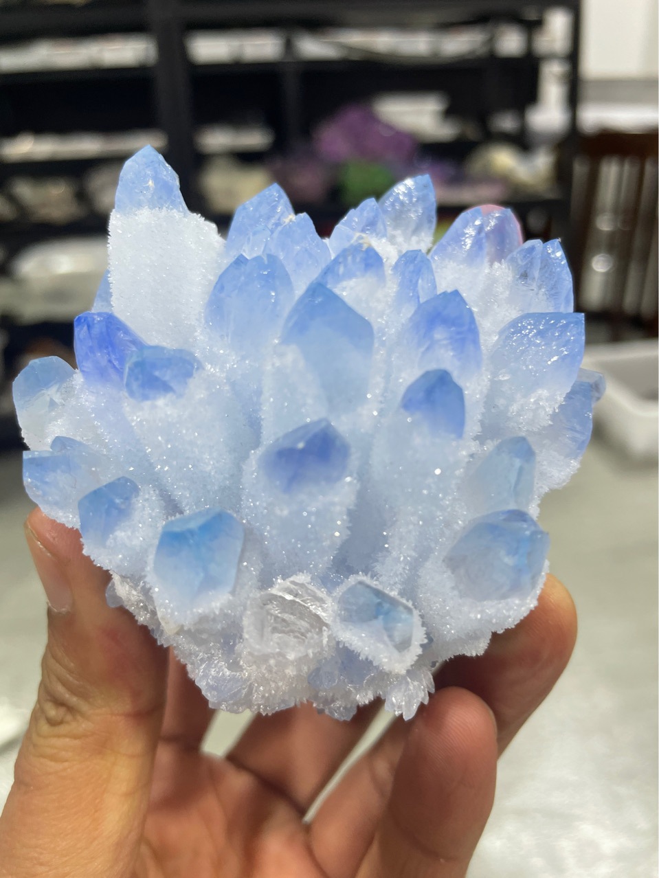 厂家批发白水晶绿幽灵水晶簇花摆件水晶矿物标本家居摆件