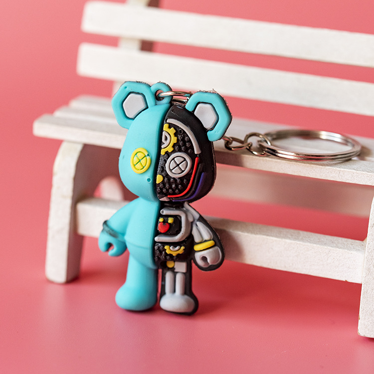 Three-Dimensional Anatomy Mechanical Little Bear Doll Keychain Little Hero Violent Bear Backpack Schoolbag Pendant Promotional Gift